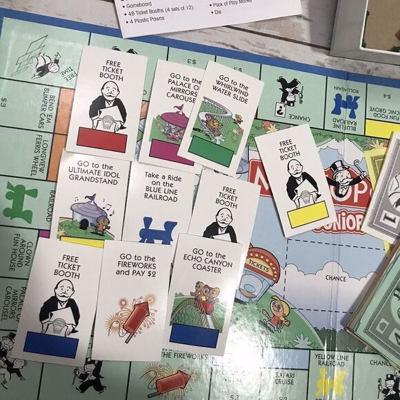 Monopoly Junior Amusement Park Edition 2005 Replacement Pawns & Board - Picture 4 of 7